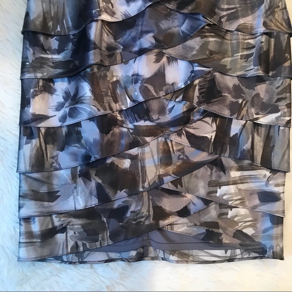 LONDON TIMES Satin Sheath Dress Gray Sleeveless - Picture 6 of 11